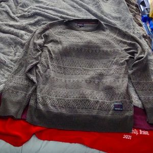 Goodale cabin print grey sweater